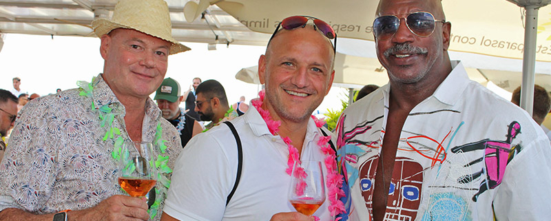 international gay visitors at the Mim Rooftop T Dance Sitges